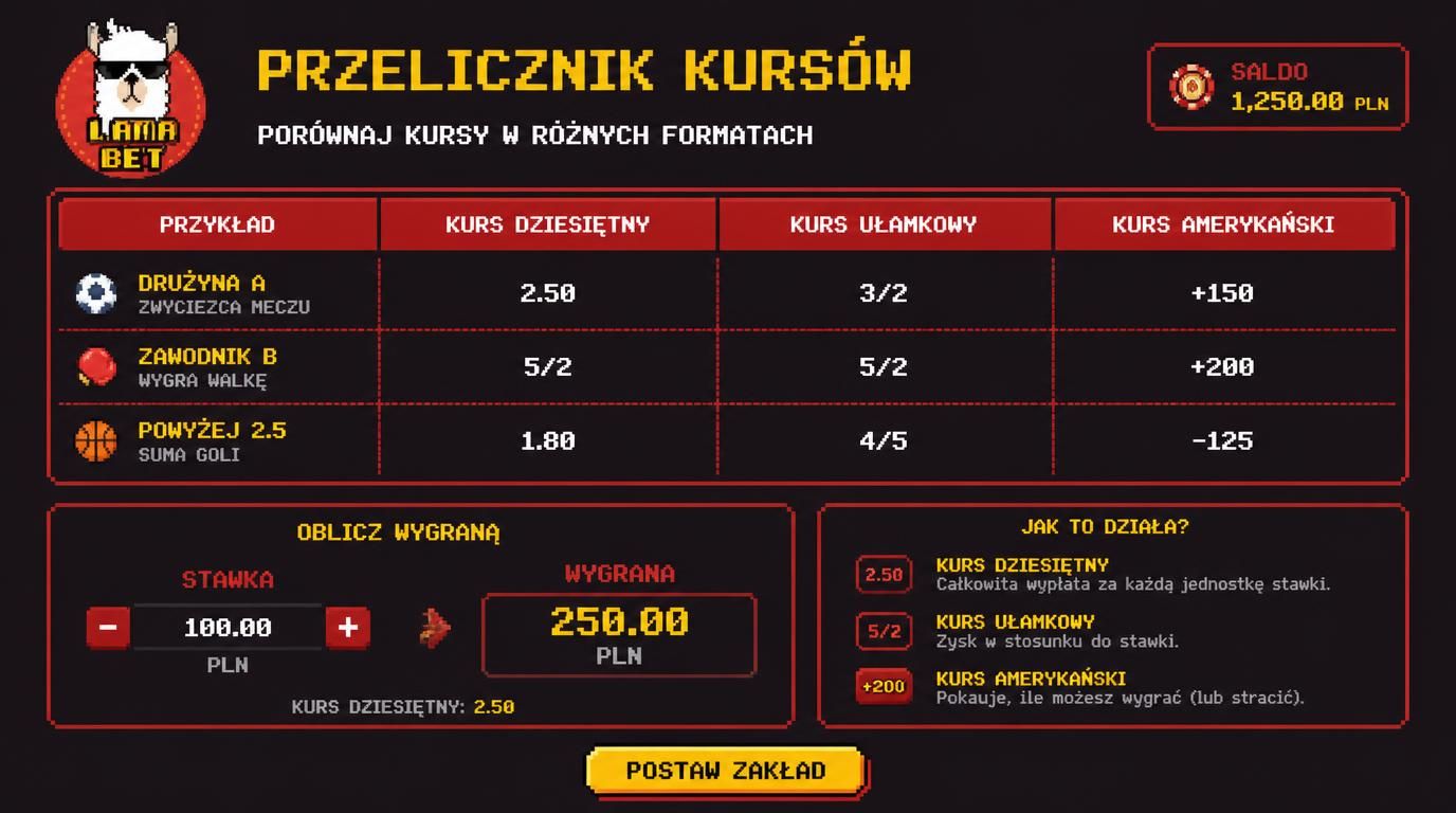Rodzaje kursów i przykłady obliczeń